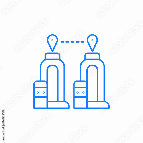 connected water valves icon sign vector