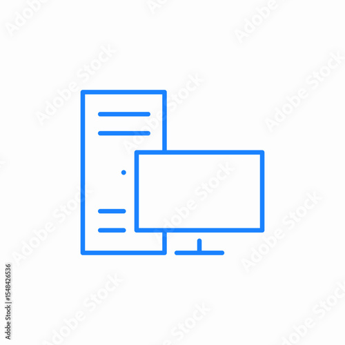 desktop computer tower icon sign vector