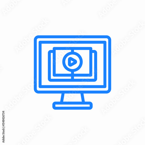 desktop video monitor icon sign vector