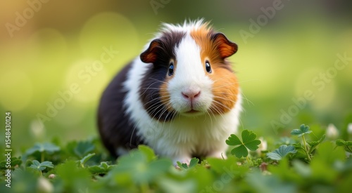 Small guinea that is standing in the grass