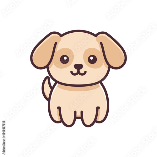 Adorable Cartoon Puppy  A Cute Vector Illustration of a Happy Dog for Your Projects