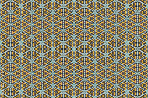 Seamless Textile Template Interior Background Symmetric Cloth Tile Perspective Digital Fashion Shape Wallpaper Art Design Endless Luxury Decoration Graphic Visual Texture Geometric Fabric Pattern.