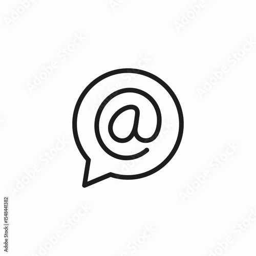 chat at sign icon sign vector