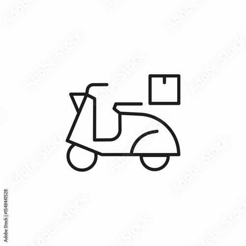 delivery scooter package icon sign vector