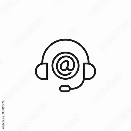 email support headset icon sign vector