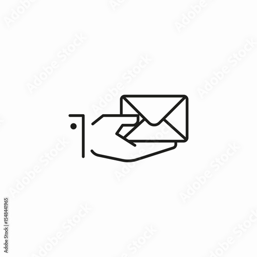 hand holding envelope icon sign vector