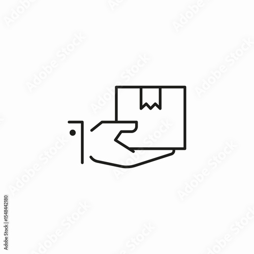 hand holding package icon sign vector