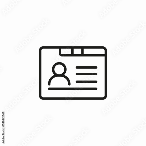 id card horizontal icon sign vector