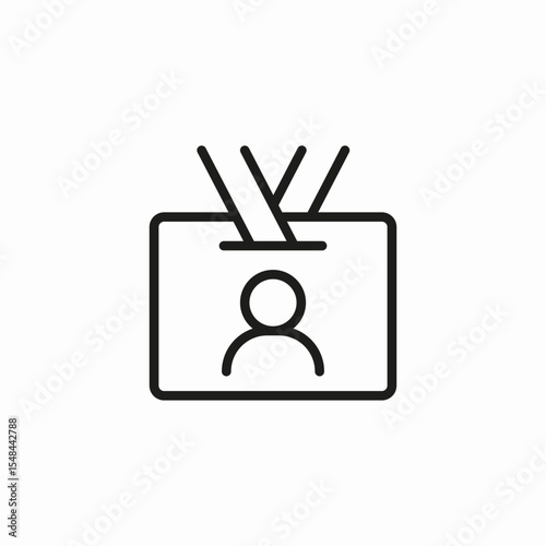 id card lanyard icon sign vector