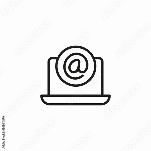 laptop email address icon sign vector