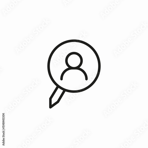 magnifying glass person icon sign vector