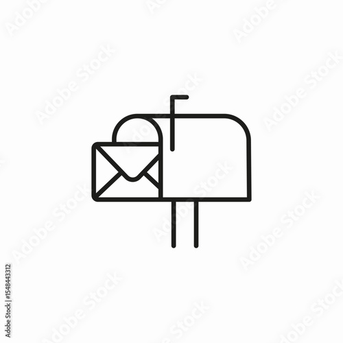 mailbox with envelope icon sign vector