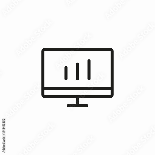monitor chart display icon sign vector