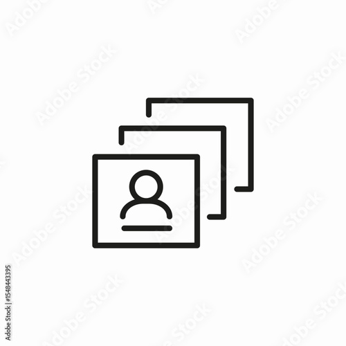 multiple contact cards icon sign vector