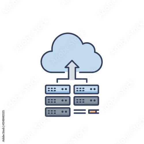 Cloud Computing NeoMinimal SmartLife – Cloud Computing Line Icon