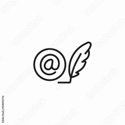 quill pen writing icon sign vector