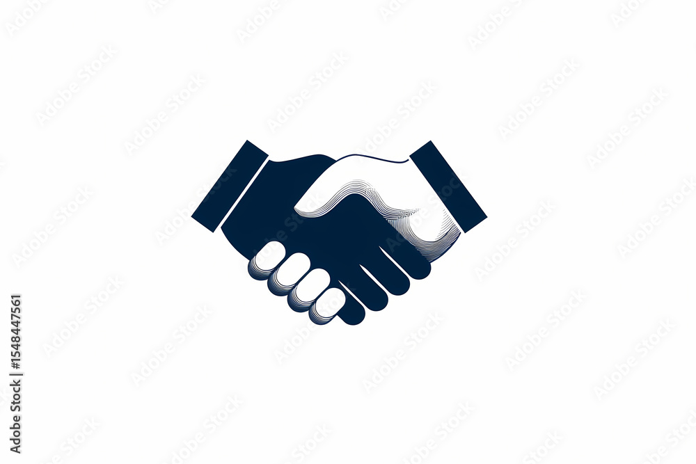 Obraz premium Handshake vector logo design emphasizing trust and partnership with clean lines