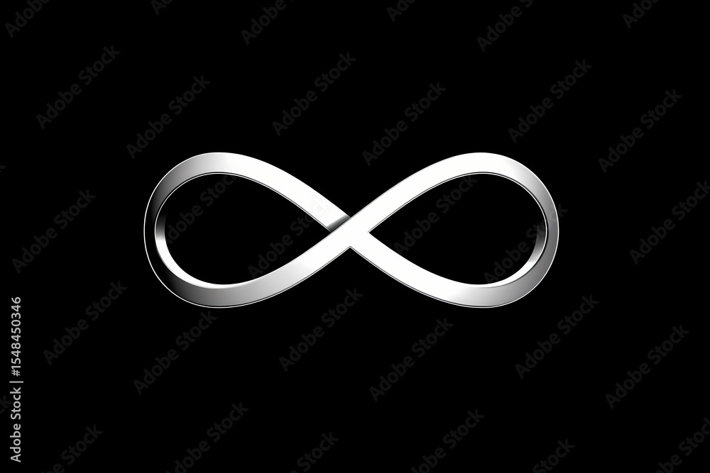 Fototapeta premium Continuous infinity symbol vector logo in black and white