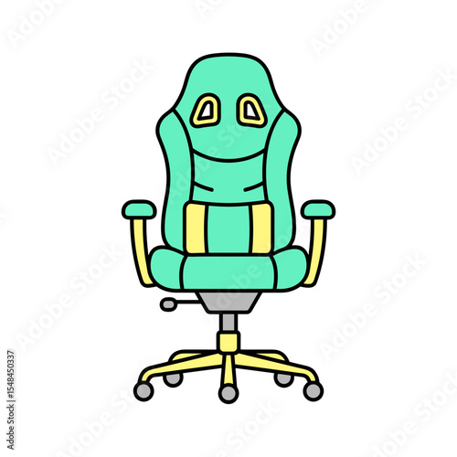 Gaming chair with high back support in modern design and colors  