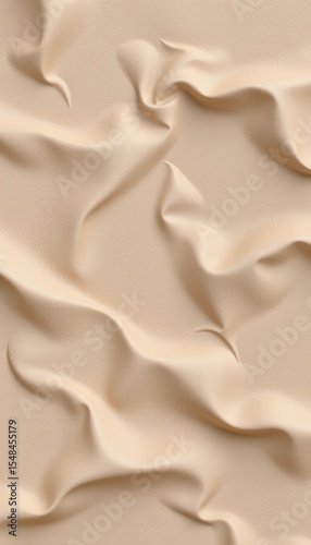 Elegant Cream Fabric with Soft Wrinkles