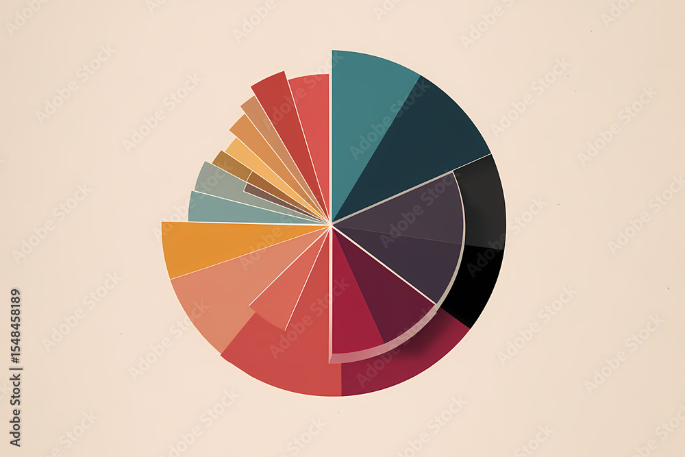 Obraz premium Data driven pie chart vector logo with insights