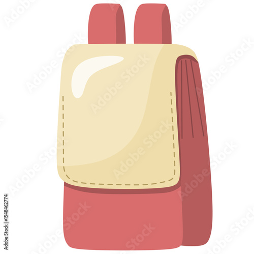 Yellow and Red Fashion Backpack Vector