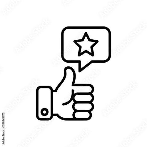 Black and White Line Art  thumb up icon
