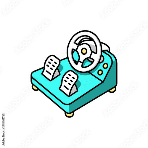 Racing wheel with pedals for gaming devices and controllers concept  