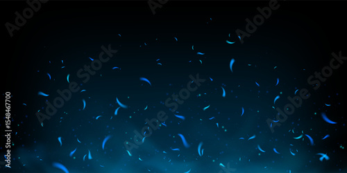 Blue fire and smoke abstract background with glowing flame and sparkling ice particles. Neon 3D light effect blend cold energy. Realistic embers and glowing dust overlay on dark metallic texture.