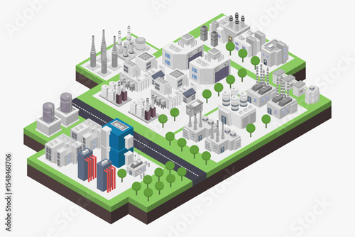 Factory industrial isometric