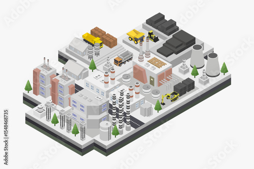 Coal industry isometric