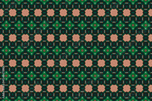 Seamless Perspective Design Interior Geometric Fabric Graphic Tile Textile Symmetric Digital Cloth Art Background Luxury Texture Decoration Shape Wallpaper Fashion Endless Template Visual Pattern.