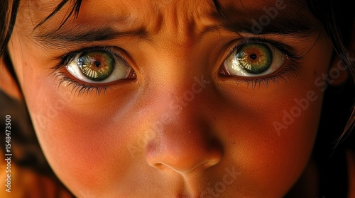 Close-up child's face, expressive eyes