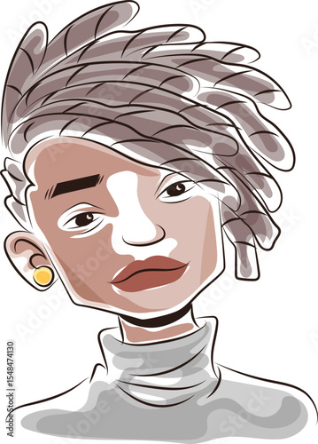 afro boy doodle style