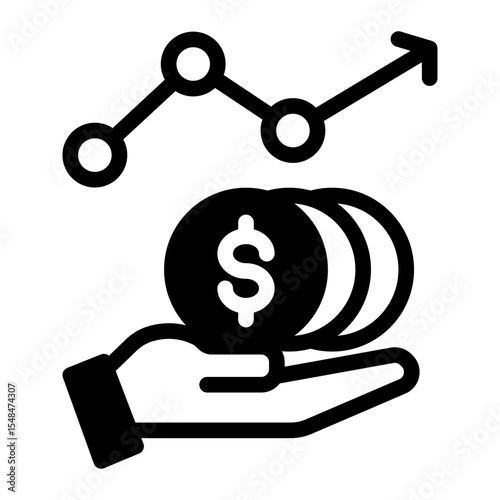 Profit Growth Icon Mixed Style for Business Income and Financial Success.