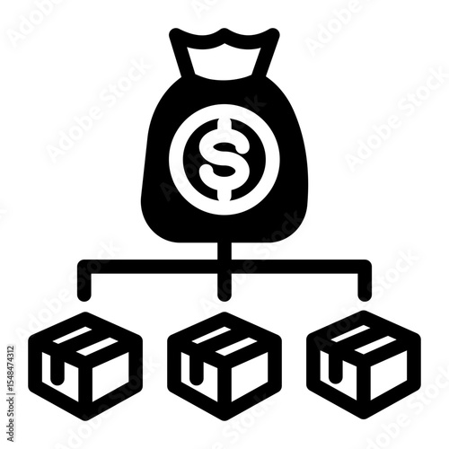 Unit Cost Structure Icon Mixed Style for Financial Planning and Budgeting.