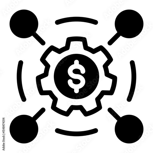 Business Process Cycle Icon Mixed Style for Continuity and Strategy.