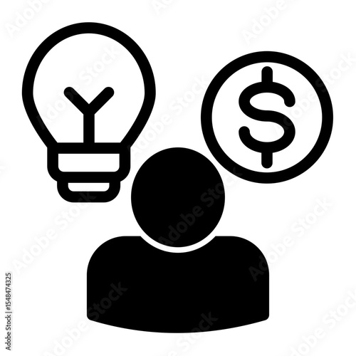 Innovation Idea Icon Mixed Style for Creative Problem Solving.