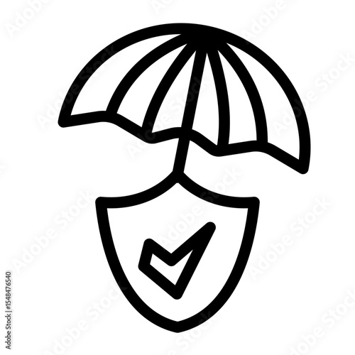 Insurance Protection and Security Coverage Icon from Financial Services Collection (Outline style)