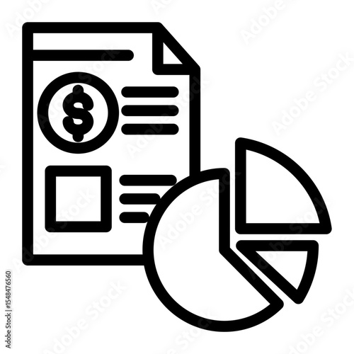 Financial Graph and Statistics Report Icon from Financial Services Collection (Outline style)