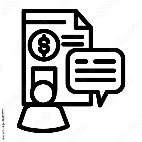 Tax Consultant and Financial Advisory Icon from Financial Services Collection (Outline style)