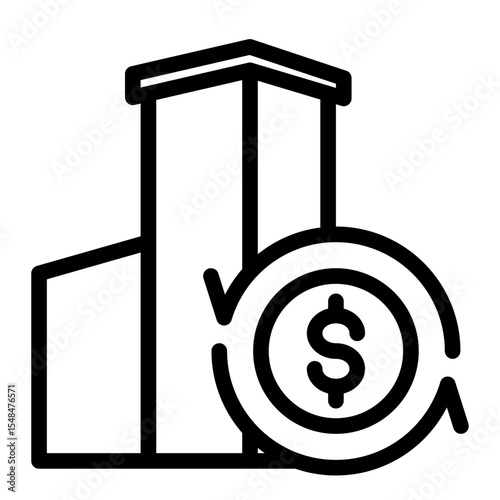 Corporate Investment and Property Company Icon from Financial Services Collection (Outline style)