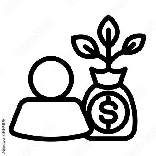 Investor Founder and Venture Capital Icon from Financial Services Collection (Outline style)