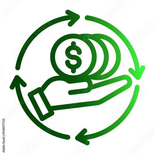 Digital Payment Transaction System Icon from Financial Services Collection (Outline Gradient style)