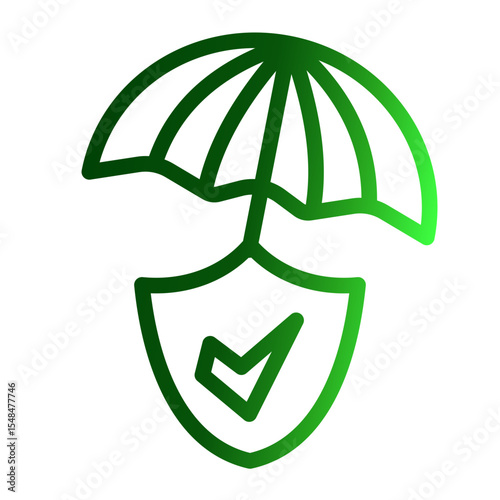 Insurance Protection and Security Coverage Icon from Financial Services Collection (Outline Gradient style)
