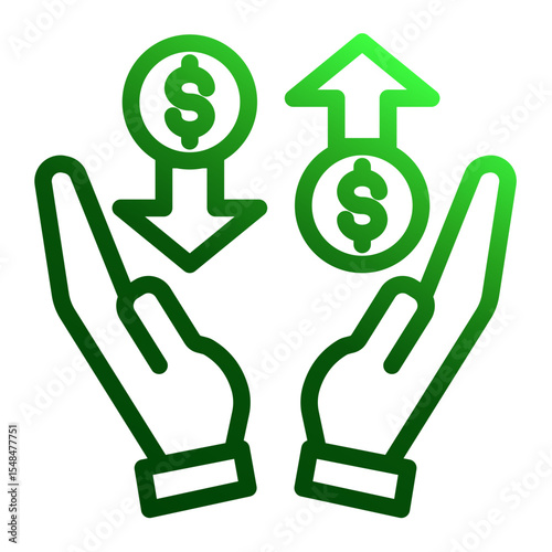 Credit Union Membership and Finance Icon from Financial Services Collection (Outline Gradient style)
