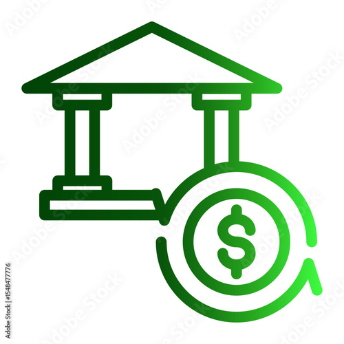 Public Banking and Investment Institution Icon from Financial Services Collection (Outline Gradient style)
