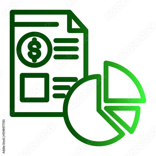 Financial Graph and Statistics Report Icon from Financial Services Collection (Outline Gradient style)