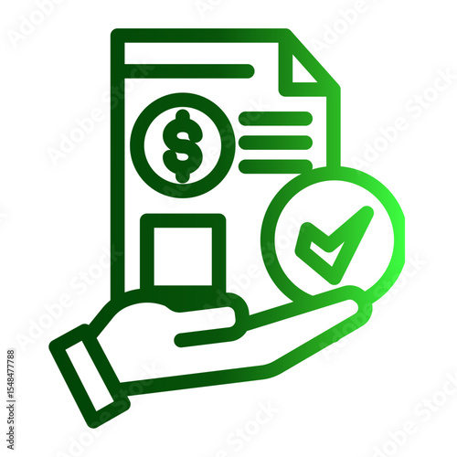 Financial Statement and Billing Invoice Icon from Financial Services Collection (Outline Gradient style)