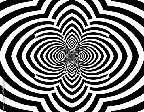 Intricate Black And White Op Art Pattern